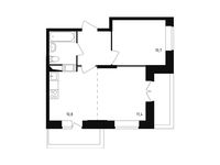 Планировка 2-комнатной квартиры, 44,7 м2