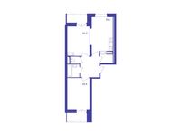 Планировка 2-комнатной квартиры, 57,8 м2