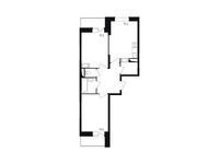 Планировка 2-комнатной квартиры, 58,3 м2