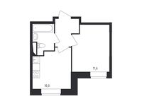 Планировка 1-комнатной квартиры, 29,2 м2