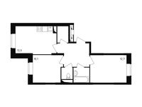 Планировка 2-комнатной квартиры, 51,8 м2