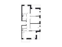 Планировка 4-комнатной квартиры, 88,8 м2