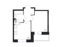 Планировка 1-комнатной квартиры, 30,6 м2