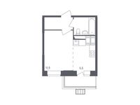 Планировка квартиры студии, 27 м2