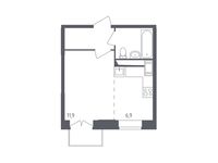 Планировка квартиры студии, 26,8 м2