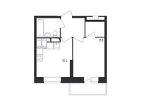 Планировка 1-комнатной квартиры, 32,7 м2