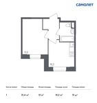 Планировка 1-комнатной квартиры, 31,4 м2