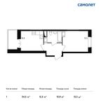 Планировка 1-комнатной квартиры, 34,5 м2