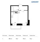 Планировка квартиры студии, 28,6 м2