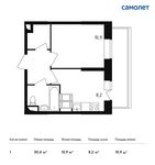 Планировка 1-комнатной квартиры, 30,4 м2