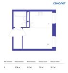 Планировка квартиры студии, 27,6 м2