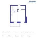 Планировка квартиры студии, 29,3 м2
