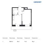 Планировка 1-комнатной квартиры, 36,8 м2