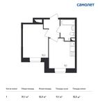 Планировка 1-комнатной квартиры, 31,1 м2