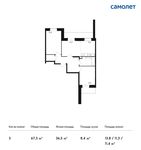 Планировка 3-комнатной квартиры, 67,3 м2