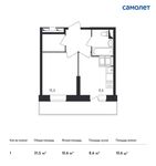 Планировка 1-комнатной квартиры, 31,5 м2