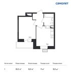 Планировка 1-комнатной квартиры, 32,3 м2