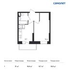 Планировка 1-комнатной квартиры, 31 м2