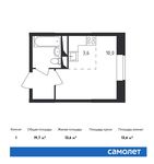 Планировка квартиры студии, 19,7 м2