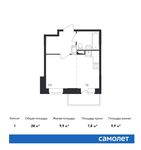 Планировка квартиры студии, 28 м2