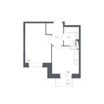 Планировка 1-комнатной квартиры, 32 м2