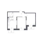 Планировка 2-комнатной квартиры, 51,5 м2