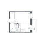 Планировка 1-комнатной квартиры, 41,4 м2