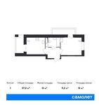 Планировка 1-комнатной квартиры, 37,2 м2