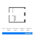 Планировка 1-комнатной квартиры, 26,3 м2