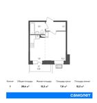 Планировка квартиры студии, 28,6 м2