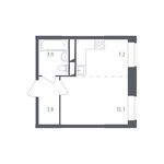 Планировка квартиры студии, 27,6 м2