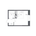 Планировка квартиры студии, 19,7 м2