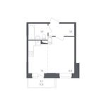 Планировка квартиры студии, 28,6 м2