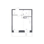 Планировка квартиры студии, 29,3 м2
