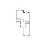 Планировка 2-комнатной квартиры, 57,6 м2