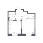 Планировка 1-комнатной квартиры, 34,2 м2
