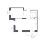 Планировка 2-комнатной квартиры, 45,4 м2