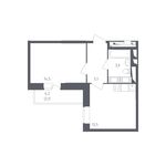 Планировка 1-комнатной квартиры, 39,1 м2