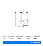 Планировка 1-комнатной квартиры, 31,93 м2