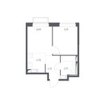 Планировка 2-комнатной квартиры, 42,44 м2