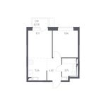 Планировка 2-комнатной квартиры, 34,23 м2