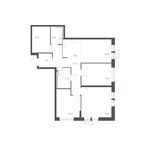 Планировка 4-комнатной квартиры, 86,71 м2