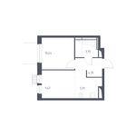 Планировка 2-комнатной квартиры, 33,87 м2
