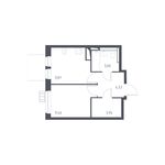 Планировка 1-комнатной квартиры, 31,46 м2