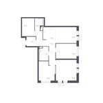 Планировка 4-комнатной квартиры, 86,62 м2