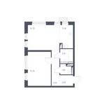 Планировка 2-комнатной квартиры, 46,47 м2