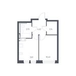Планировка 1-комнатной квартиры, 31,7 м2
