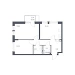 Планировка 2-комнатной квартиры, 53,41 м2