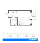 Планировка квартиры студии, 22,01 м2