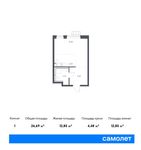 Планировка квартиры студии, 26,69 м2